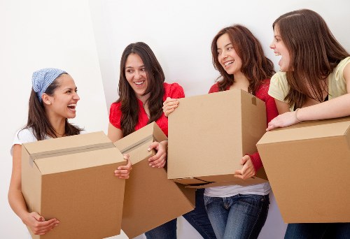 Removal van and moving boxes for a Brixton house move