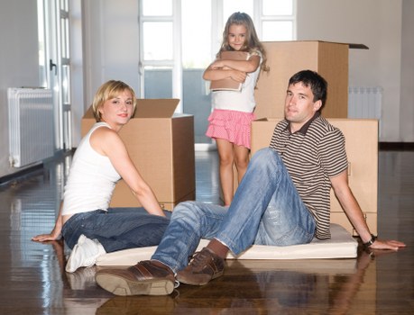 Packed boxes and furniture ready for a Brixton house move